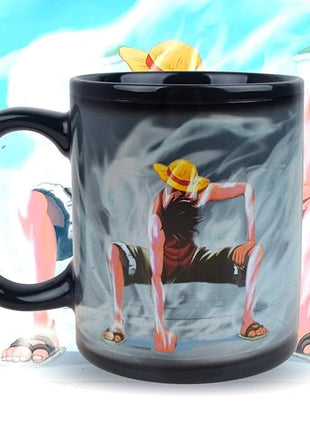 One Piece Luffy Changing Coffee Mug Heat-Sensitive Reactive Ceramic Cup Coffee Mug