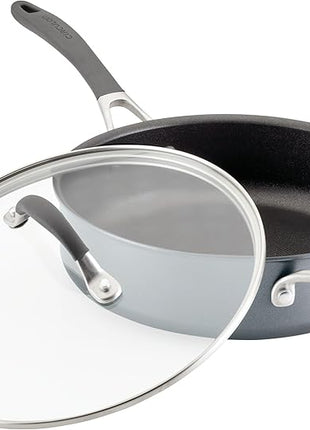 Circulon A1 Series with ScratchDefense Technology Nonstick Induction Sauté Pan with Helper Handle and Lid, 5 Quart, Graphite