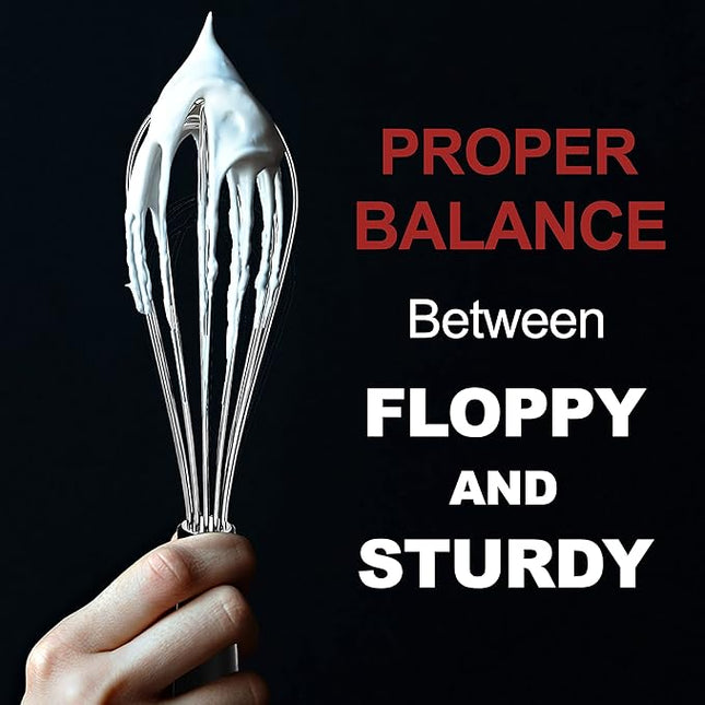 Anaeat Stainless Steel Kitchen Whisk Set of 4, Milk and Egg Beater Blender with Thick Wire for Whisking, Cooking, Baking, Beating and Stirring - 11'' Flat Whisk and 8.5''+10.5''+12'' Balloon Whisks