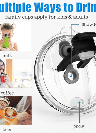 ShineMe Stainless Steel Kids Cups, 5pack with Spill Proof Lids, Straws & Silicone Sleeves, 12oz, BPA Free, Insulated, for Cold & Hot Drinks