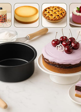 4 Inch Cake Pan, Nonstick, Mini Round Cake Pans, Air Fryer Muffin Pan, Jumbo Muffin Pan, Cake Molds for Baking Smash Cakes, Cheesecake, Cupcakes, 3Pcs