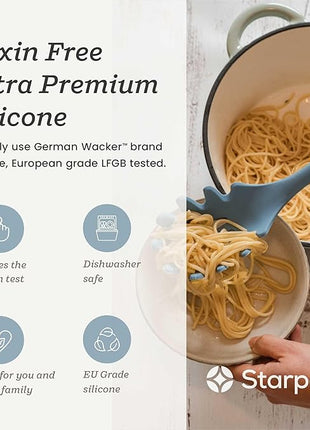 Starpack 'Like a Boss' XL Premium Silicone Cooking Utensils Set (6 Pcs) 13" - Heat Resistant Kitchen Utensils 600°F - Non-Stick Silicone Utensil Set - Large Kitchen Utensils Set for Cooking & Serving