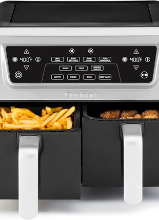 Cuisinart Dual Basket Air Fryer, 2-4.25 QT Baskets, Total 8.5 QT, 4 Functions Air Fry, Roast, Bake and Keep Warm, Features Sync Finish and Sync Settings, Toss Reminder, Auto Warm Mode and Auto-Pause