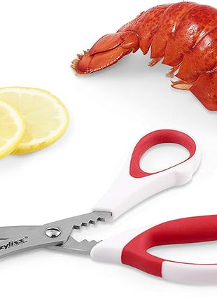 Zyliss Serrated Seafood Scissor & Shell Cracker – Heavy-Duty Dual-Use Tool for Lobster, Crab & Shellfish – Built-In Cracker Channel – Soft Touch Handle – Dishwasher Safe – 5-Year Guarantee