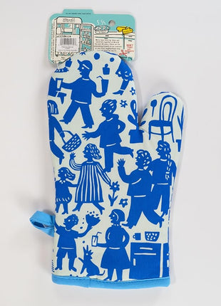 Blue Q Party's in The Kitchen Funny Oven Mitts - Cute Oven Mitts, Home Kitchen Gifts, Cooking Accessories, Super-Insulated Quilting, Comfy Natural-Fitting Shape, 100% Cotton, Size 12.5" L x 7.5" W