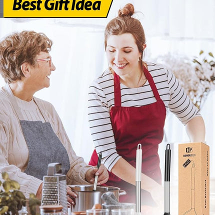 Pack of 2 Ladle Spoon,Silicone Large Spoon for Soup,Non Stick Kitchen Utensils with High Heat Resistant,BPA Free Perfect Kitchen Tools for Cooking, Stirring,Serving Soups (BLACK-WHITE)