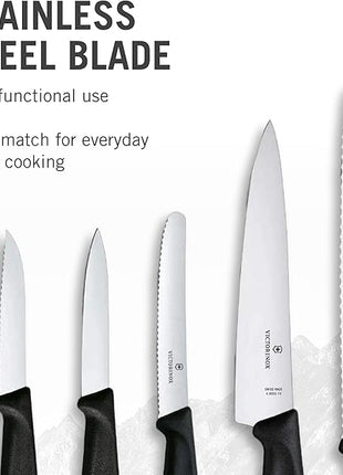 Victorinox Swiss Classic Kitchen Set - Includes Paring Knives, Carving Knife, Bread Knife & More - Premium Kitchen Accessories - Black Handles, 5-Piece Set