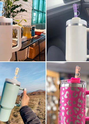 AIERSA 5Pcs Silicone Straw Cover Cap Compatible with 30&40 Oz Tumblers, Straw Tip Covers for Cups Accessories