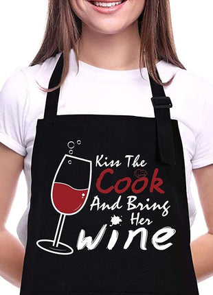 ZOORON Funny Black Chef Aprons for Men Adjustable BBQ Grill Kitchen Cooking Aprons with Pockets, Grill Accessories