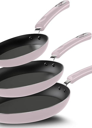 Utopia Kitchen Nonstick Cookware 3 Piece Set, Non-Stick Frying Pans with Induction Bottom, 8, 9.5 & 11 Inches Frying Pans with Bakelite Handles, PFOA Free, Purple & Black