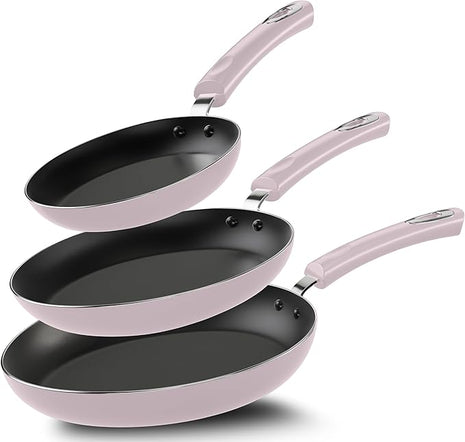 Utopia Kitchen Nonstick Cookware 3 Piece Set, Non-Stick Frying Pans with Induction Bottom, 8, 9.5 & 11 Inches Frying Pans with Bakelite Handles, PFOA Free, Purple & Black