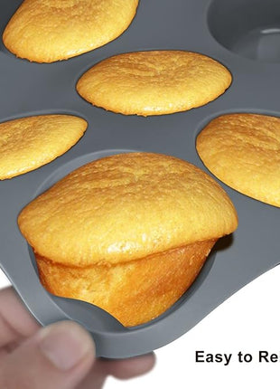 Economical 7in1 Nonstick Silicone Baking Cake Pan Cookie Sheet Molds Tray, Heat Resistant Bakeware Tools for Muffin Loaf Bread Pizza Cupcake
