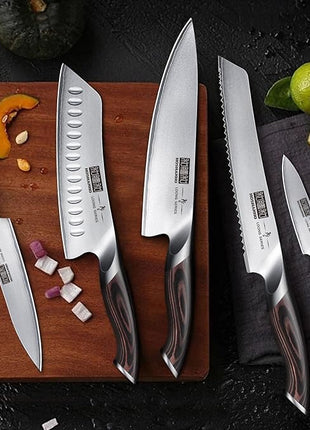 HOSHANHO Knife Set with Magnetic Knife Holder, 6 Pieces Japanese High Carbon Stainless Steel Kitchen Knife Sets, Ultra Sharp Professional Chef Knives Sets