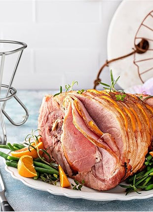 HIC Kitchen Roasting Wire Spiral Ham Roasting Rack, Chrome-Plated Steel, For Baking And Carving Ham Up To 10-Pounds