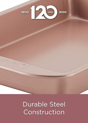 Farberware Nonstick Bakeware, Nonstick Cookie Sheet / Baking Sheet - 11 Inch x 17 Inch, Rose Gold Red