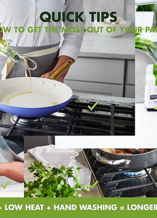 GreenPan Rio Healthy Ceramic Nonstick 5QT Saute Pan Jumbo Cooker with Helper Handle and Lid, PFAS-Free, Dishwasher Safe, Turquoise