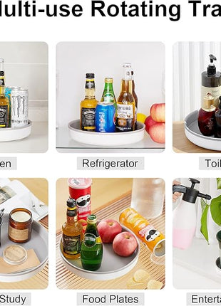 JOYMOOP Microfiber Cleaning Cloth, 5 PCS Kitchen Towels(10" x 10"), Absorbent Streak Free Lint Cleaning Cloths, Reusable and Washable Dish Rags with 12" and 10" Lazy Susan Organizer