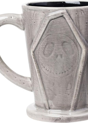 Silver Buffalo Disney Tim Burton Nightmare Before Christmas Tombstones Featuring Jack Skellington and Zero 3D Sculpted Ceramic Mug, 18 Ounces
