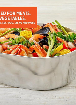 IMUSA USA Heavy Duty Cajun Oval Aluminum Roaster 15, Silver