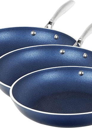 Granitestone Blue 12 Inch Nonstick Frying Pan With Mineral and Diamond Triple Coated Surface, Oven/Dishwasher Safe, 100% Non Toxic