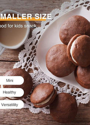 HONGBAKE Mini Muffin Top Pan for Baking, Premium 12 Cavity Small Whoopie Pie Pan, Nonstick Yorkshire Pudding Pan for Pansuffin, Moon Pie, Cookies, Dishwasher Safe and Easy to Clean