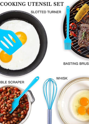 13 Pcs Mixing Bowls Set, RV Camping Accessories Set, Apartment Kitchen Gadget Easy Storage, Inculding Measuring Cups Colander Sifter Large Bowl Whisk Scraper, Great for Cooking and Baking, No BPA