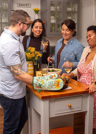 Blue Q Please, One Storm at a Time Funny Oven Mitts - Cute Oven Mitts, Home Kitchen Gifts, Cooking Accessories, Super-Insulated Quilting, Comfy Natural-Fitting Shape, 100% Cotton, Size 12.5"L x 7.5"W