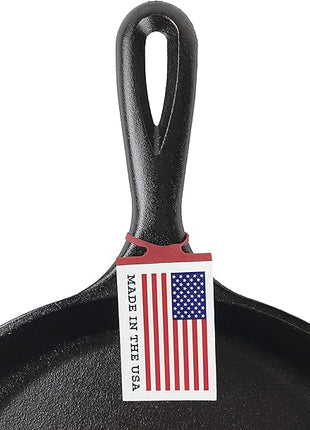 Lodge 12 Inch Cast Iron Pre-Seasoned Skillet – Signature Teardrop Handle - Use in the Oven, on the Stove, on the Grill, or Over a Campfire - Black