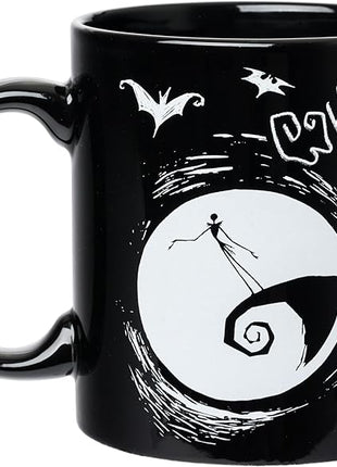 Silver Buffalo Disney Tim Burton's The Nightmare Before Christmas Jack Skellington Face What a Wonderful Nightmare Glow in the Dark Ceramic Mug, 20 Ounces