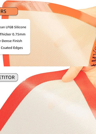 AMYONE Silicone Baking Mats for Full Size Sheet Pan, Non-Stick Silicone Baking Sheet Liners for Cookies/Pastries/Chicken/Vegetables, Food Grade Silicone Mat for 18 x 26-inch Full Baking Pans, 1 PCS