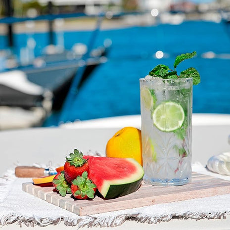 BELLAFORTE Shatterproof Tritan Plastic Tall Tumbler, Set of 4, 18oz - Myrtle Beach Drinking Glasses - Unbreakable Drinking Glasses for Parties - BPA Free - Clear