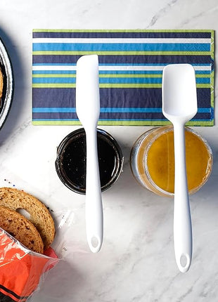 RSVP International Ela Collection Silicone Coated Steel, Mini Spatula/Spoon, White