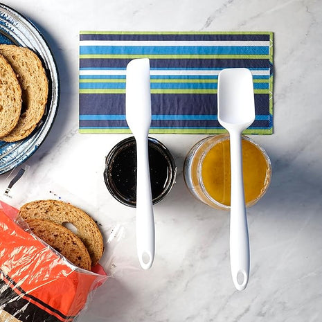 RSVP International Ela Collection Silicone Coated Steel, Mini Spatula/Spoon, White