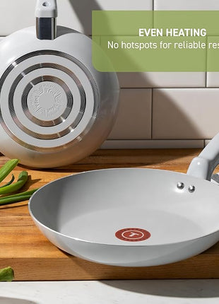 T-Fal Refresh Ceramic Nonstick Cookware Set, 20-Piece, Oven Safe to 350°F, Stockpot, Ceramic Pots and Pans Set, Frying Pans, Griddle, Utensils, Mint Green