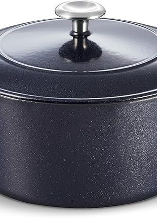 Tramontina 80131/038DS Enameled Cast Iron Covered Round Dutch Oven, 5.5-Quart, Dark Blue