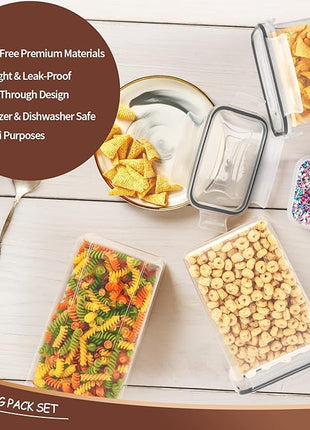 PRAKI Airtight Food Storage Containers Set with Lids - 24 PCS, BPA Free Kitchen and Pantry Organization, Plastic Leak-proof Canisters for Cereal Flour & Sugar - Labels & Marker(Grey)