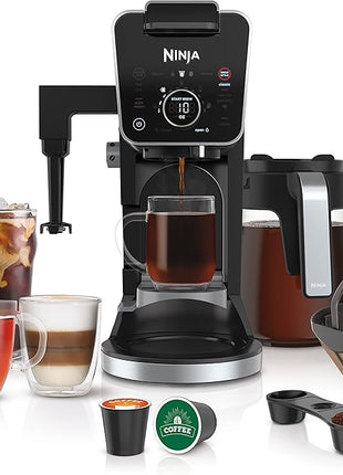 Ninja Hot and Iced Coffee Maker, Single Serve Coffee Maker and Drip Coffee Machine, DualBrew Pro Specialty 12-Cup with K-Cup Combo, Includes Permanent Filter, CFP307