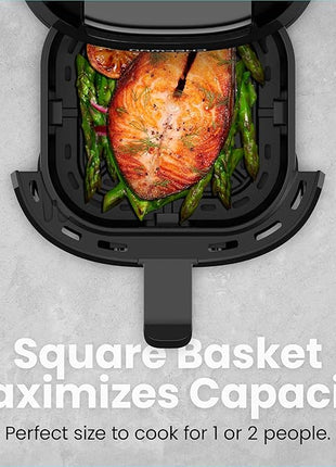 CHEFMAN 2 Qt Mini Air Fryer – Digital Space-Saving Compact Air Fryer with Nonstick and Dishwasher Safe Basket, Quick & Easy Meals in Minutes, Features Digital Timer and Shake Reminder – Black