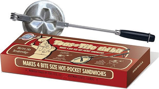 Handheld Sandwich Maker (Tid Bit), Portable Sandwich Grill & Panini Press, Cast Aluminum Pie Iron, 1945 Retro Stovetop & Campfire Toaster for Hot Sandwiches, Pies, Paninis, RV & Camping