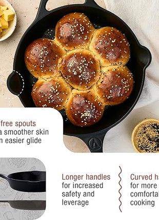 Victoria 10-Inch Cast Iron Skillet, Pre-Seasoned Cast-Iron Frying Pan with Long Handle, Made in Colombia