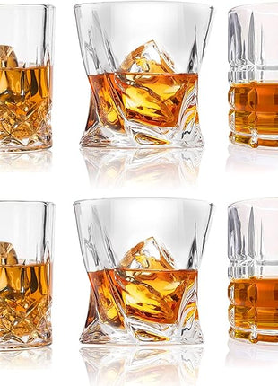 DeeCoo Premium 10, 11 OZ Scotch Glasses - Old Fashioned Whiskey Glasses/Style Glassware for Bourbon/Rum/Bar Tumbler Set of 6