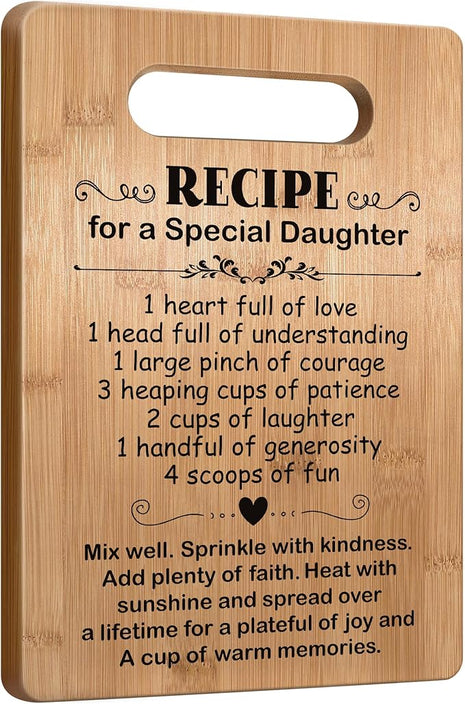 Daughter Birthday Gifts from Mom Dad Parents, Popular Daughter Cutting Board Gift for Mothers Day, Wedding, Christmas