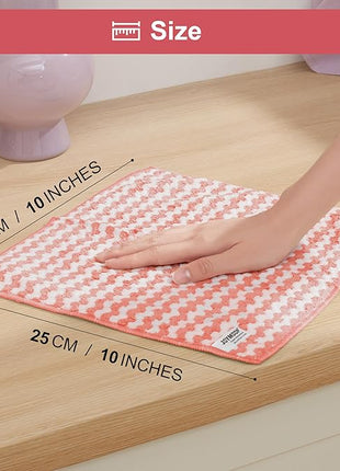 JOYMOOP 54 Packs Microfiber Cleaning Cloths, 10" x 10" Kitchen Towels – Reusable Cleaning Rags, Lint-Free, Super Absorbent Cleaning Cloths for Kitchen, Car, and Household Cleaning, Pink