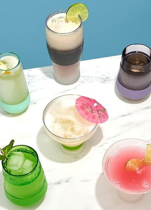 Host Freeze Beer Glasses, Freezable Beer Gifts for Men, Double Wall Insulated Pint Set, Tumbler for Cold Drinks, 16, Set of 2, Gray