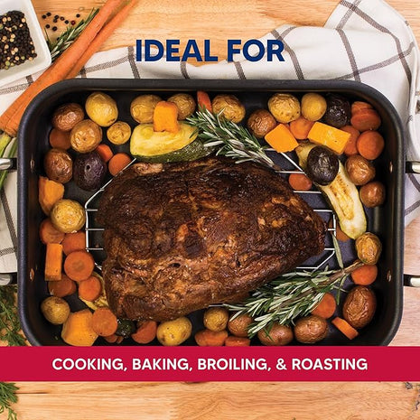 HIC Kitchen Roasting Octagonal Baking Rack, Chrome-Plated Steel Wire, Fits Oval And Smaller Roasting Pans, 10 x 6 x 0.5-Inches