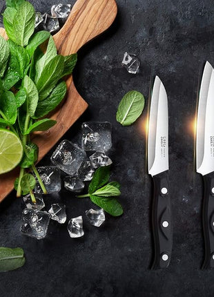 2PCS Paring Knife - Little Cook Paring Knife Set - Ultra Sharp Kitchen Knife - Fruit Knife - German stainless Steel - ABS Handle