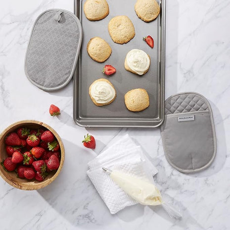 KitchenAid Asteroid Pot Holder 2-Pack Set, Grey, 6.5"x10"