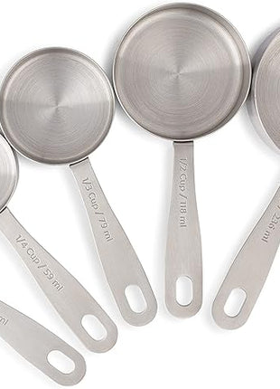 husMait Stainless Steel Measuring Cups - 5 Piece Heavy Duty Measuring Cup Set with Storage Ring