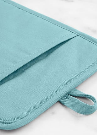 KitchenAid Ribbed Soft Silicone Pot Holder 2-Pack Set, Mineral Water Aqua, 7"x9"