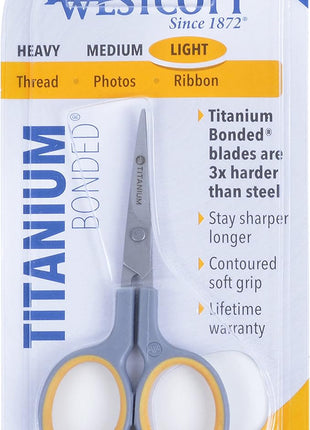 Westcott 4" Sewing Titanium-Bonded Embroidery Scissors, Curved (13865)